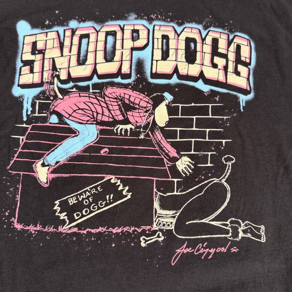 New Snoop Dogg Joe Cool Graphic T Shirt XL Black Rap Hip Hop Tee Streetwear